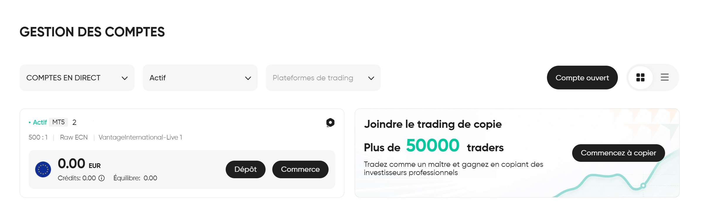 Étape 1 - Gestion des comptes