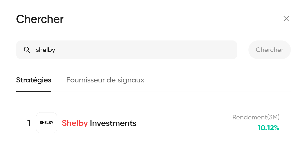 Recherche stratégie Shelby