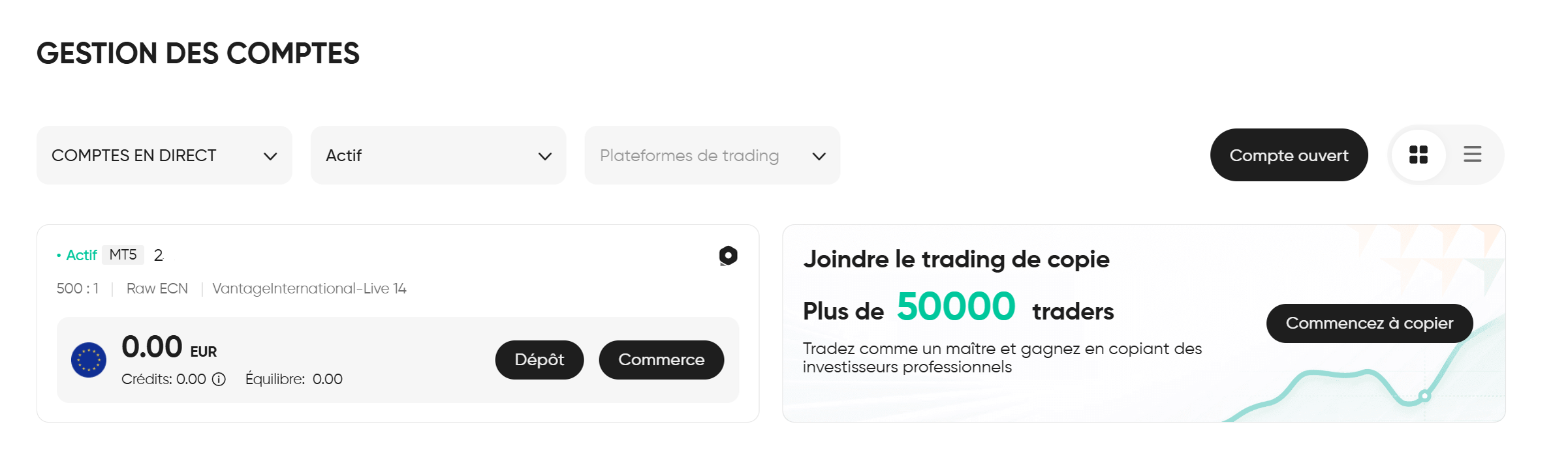 Étape 1 - Gestion des comptes