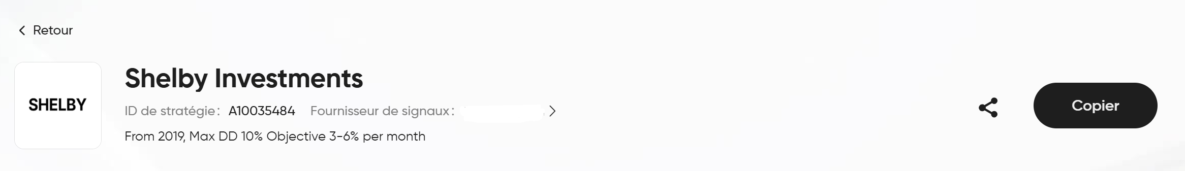 Étape 5 - Paramétrer votre stratégie Shelby
